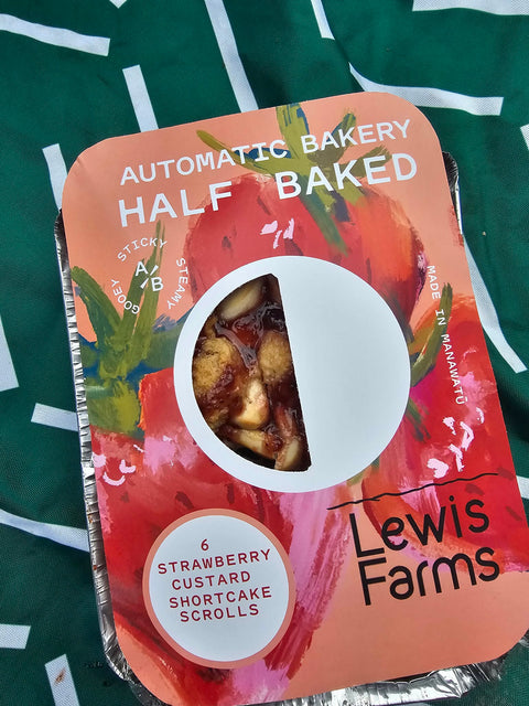 Lewis Farms Strawberry Custard Shortcake Scrolls